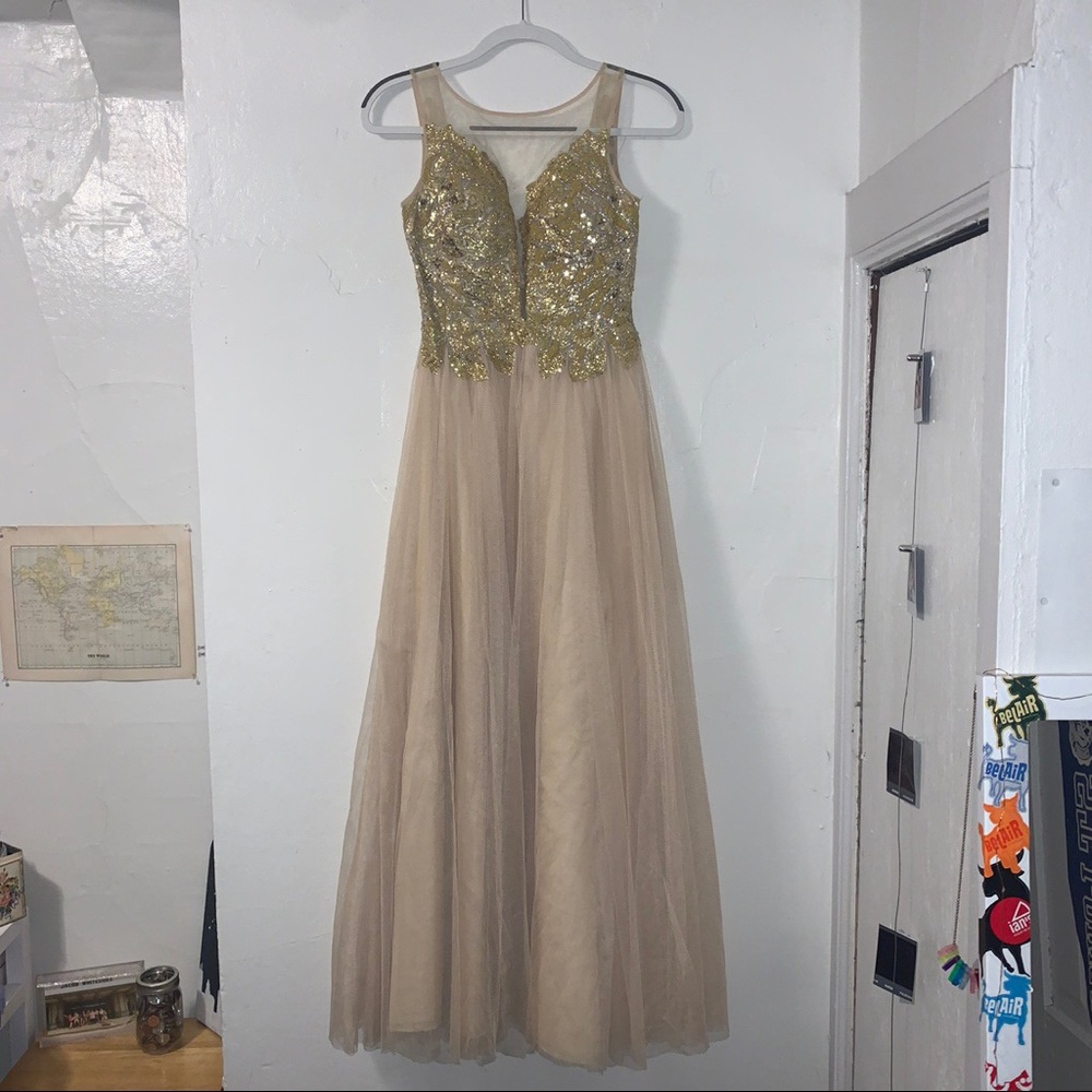 gold prom dress